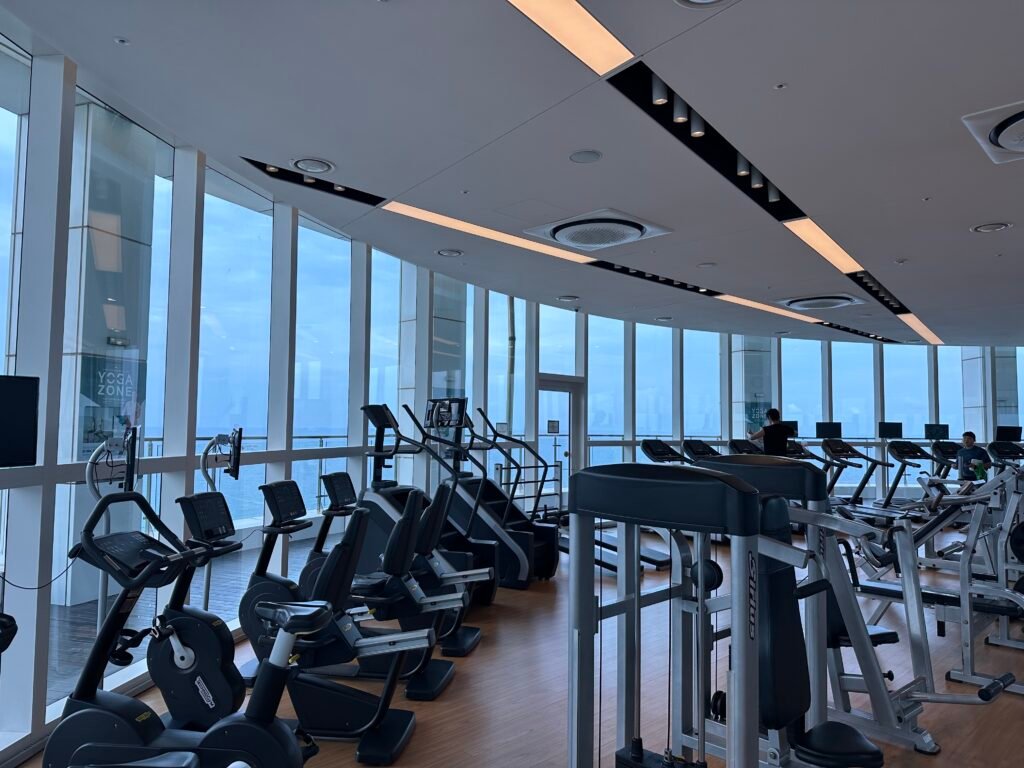 The cardio workout area in the hotel gym